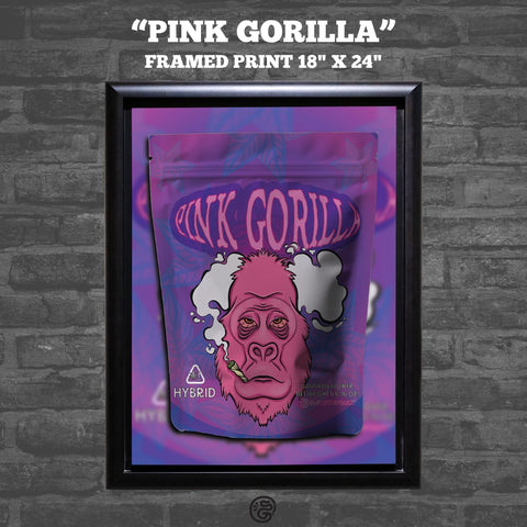 "Pink Gorilla" 18" x 24" framed print