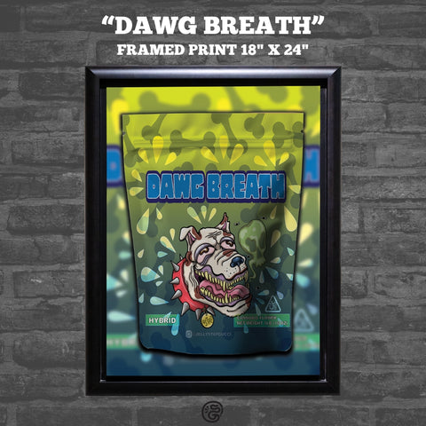 "Dawg Breath" 18" x 24" framed print