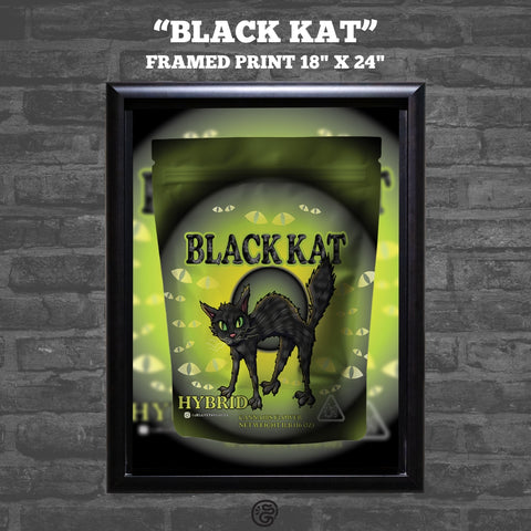 "Black Kat" 18" x 24" framed print