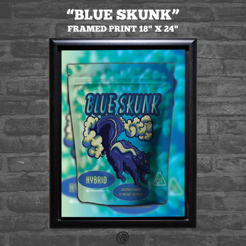 "Blue Skunk" 18" x 24" framed print